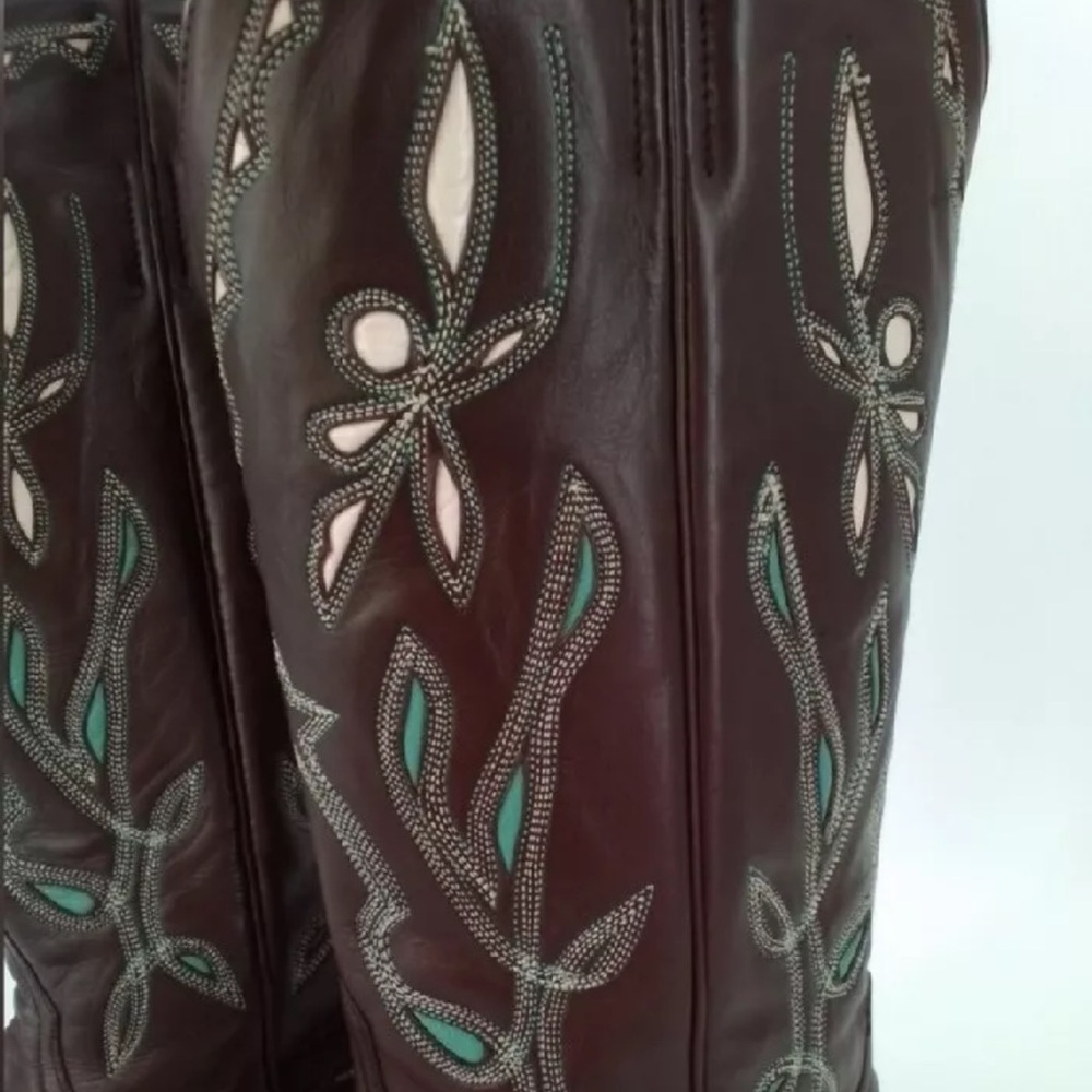 Rare NIB old gringo atlantic boots tourqoise and bone inlaid boots RTL $595 7.5 - Picture 3 of 8